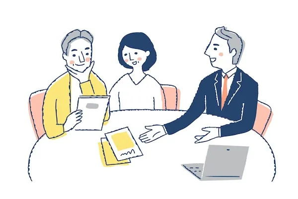 施設のご提案をするスタッフ